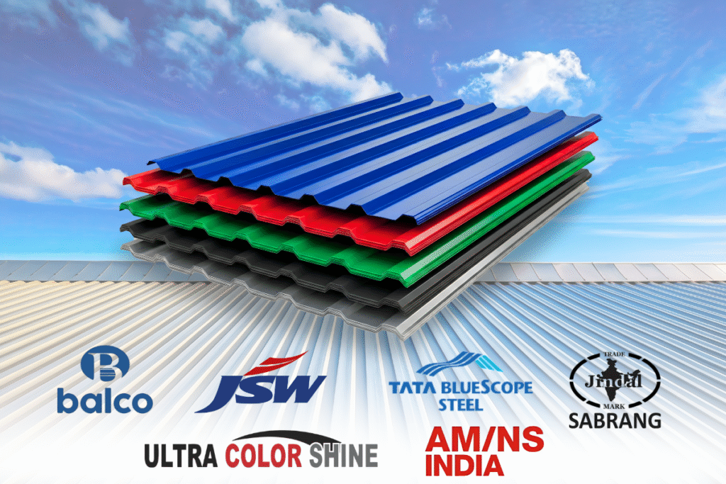 jsw,tata,jindal sabrang roofing sheets