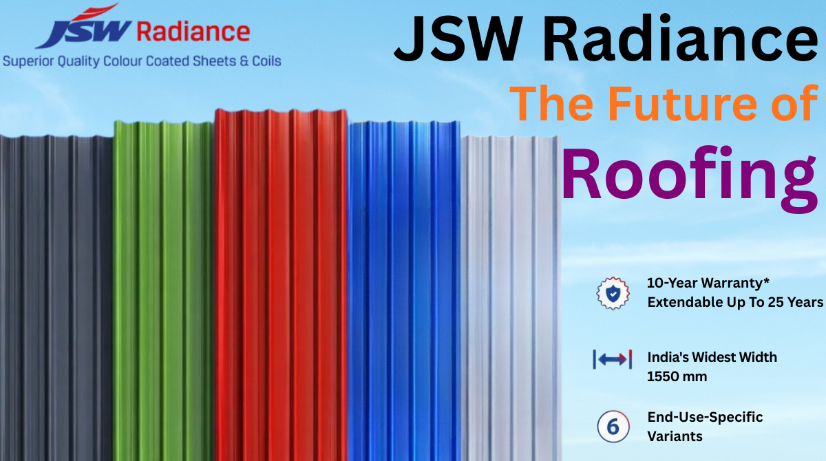 JSW Radiance PPGL roofing sheet high gloss color coated steel roofing sheet for commercial industrial and residential buildings