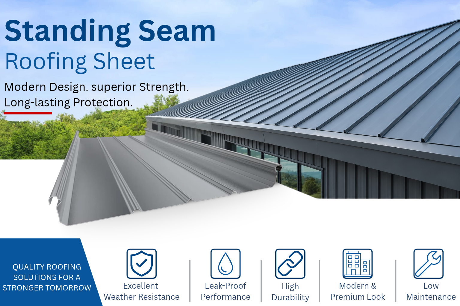 Standing Seam Roofing Sheets_ Modern, Durable & Weather-Resistant Roofing Solutions